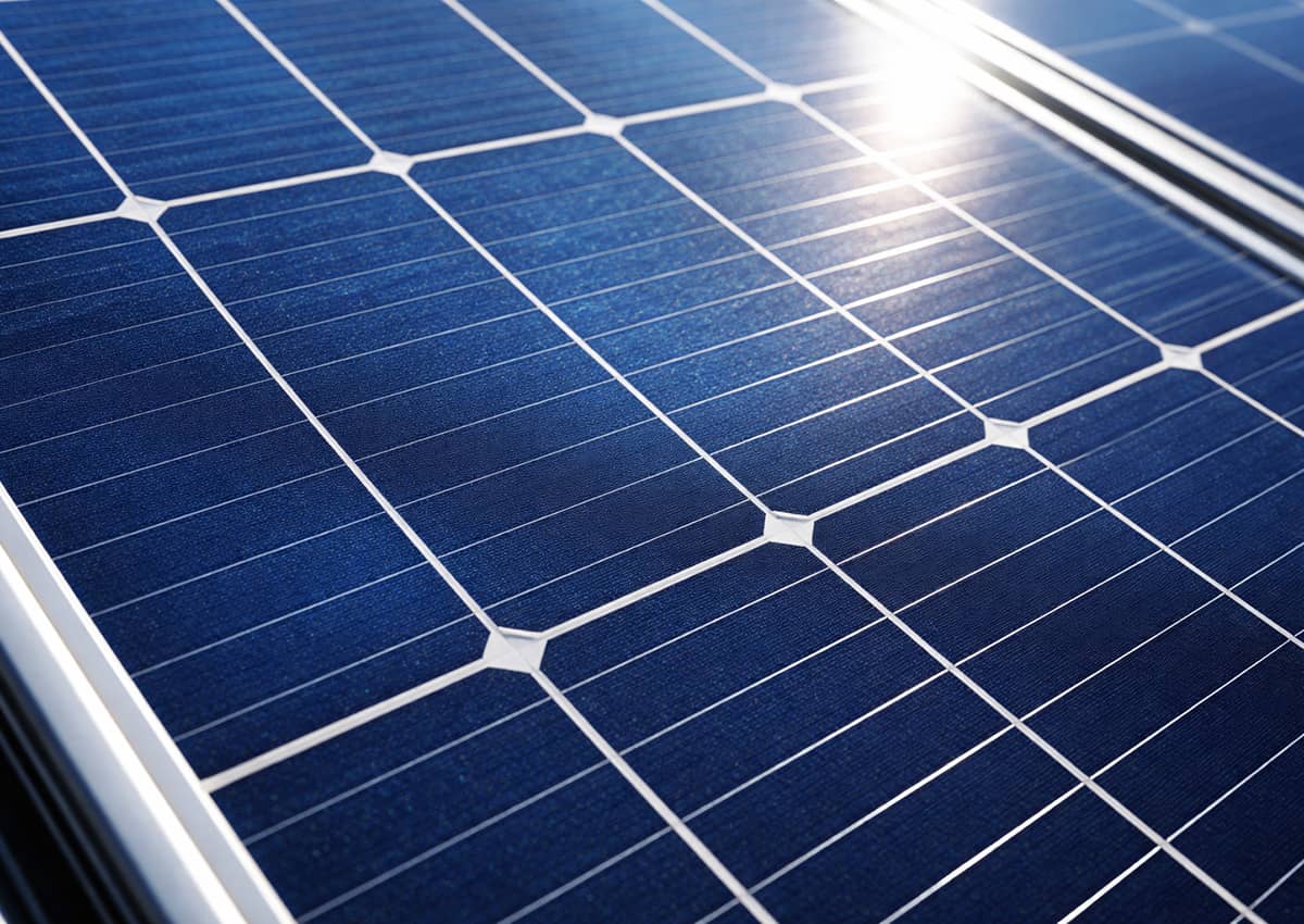 Close-up of solar panel cells